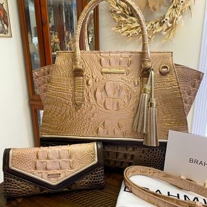 NWT Brahmin Chiffon Roseleaf Purse and Wallet Set. VERY RARE